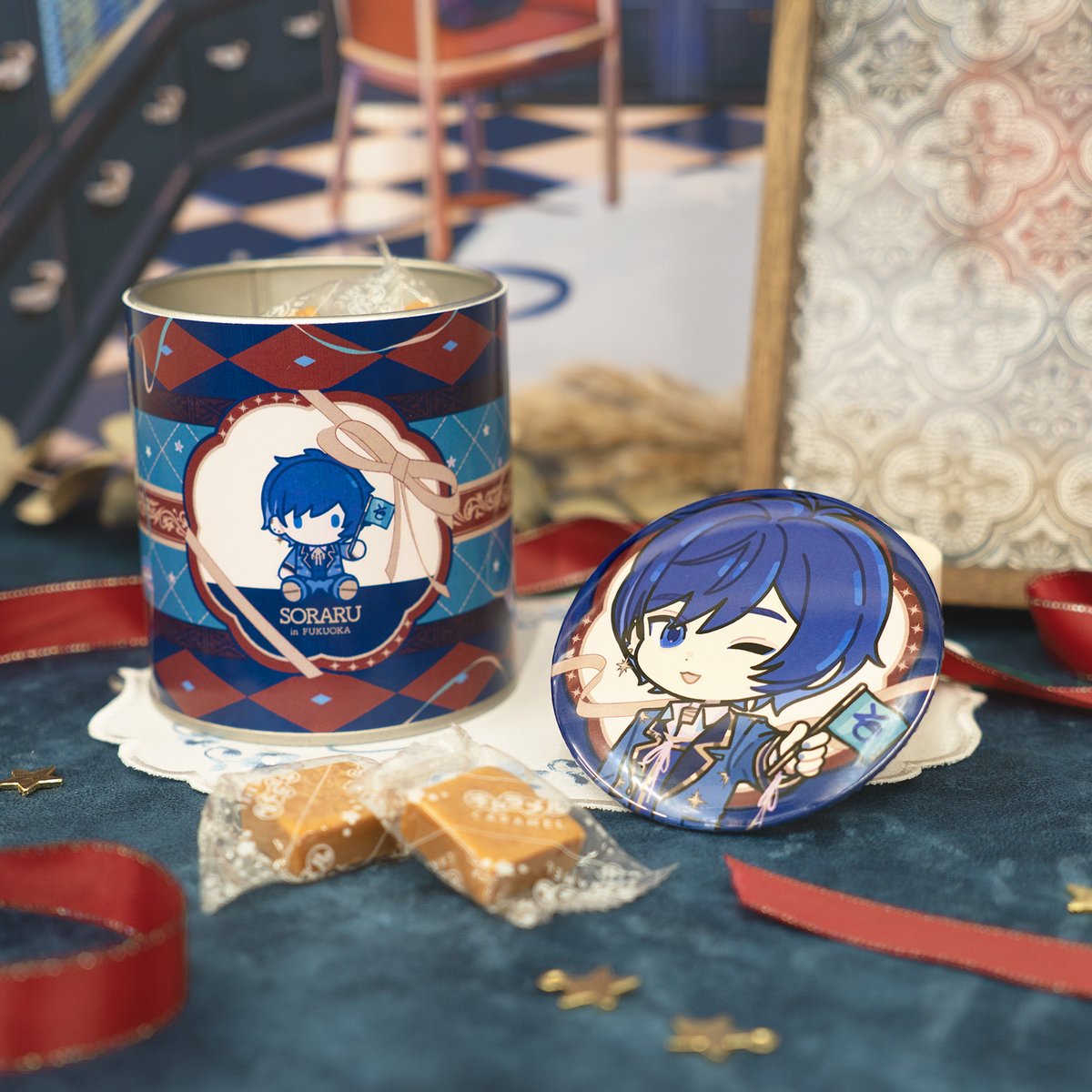 缶バッジ付きキャラメル缶（福岡会場）